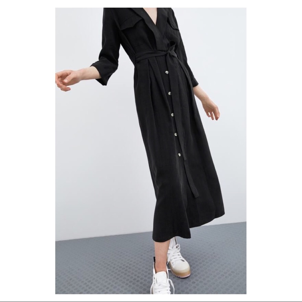 Zara Long Belted Dress